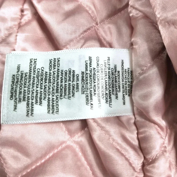 POLO RALPH LAUREN LAMB LEATHER MOTO ZIP UP JACKET GIRLS - Picture 5 of 11